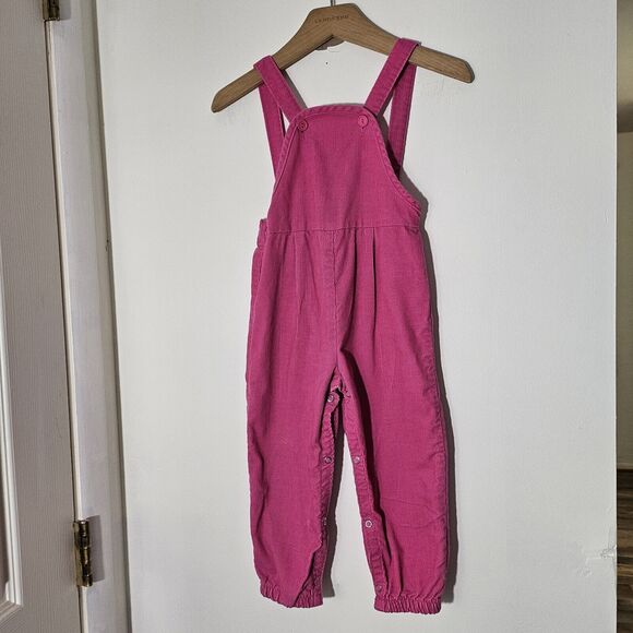 Vintage JCPenney Pink subtle corduroy overalls with adjusrable button straps 3T - Picture 2 of 8